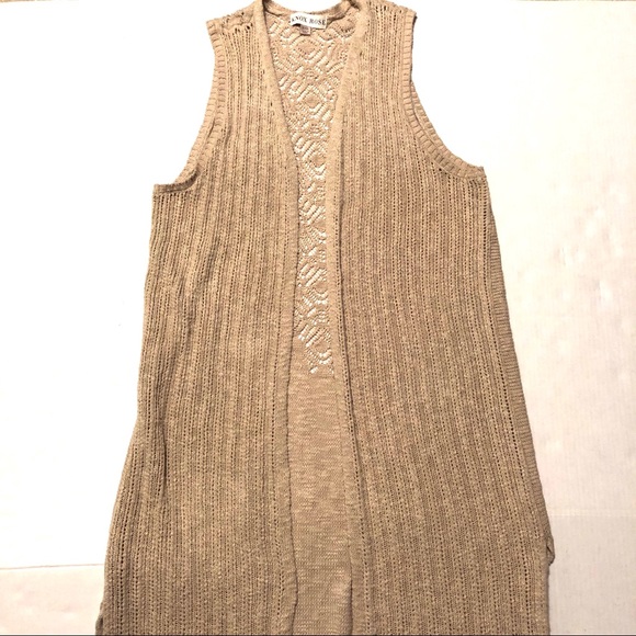 Knox Rose Sweaters - Knox Rose Crochet Sweater Vest Duster XXL